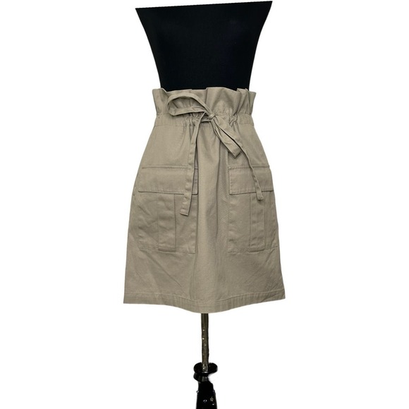 Rebecca Minkoff Beige Paperbag Bradley Paperbag Skirt Size Medium - Picture 14 of 14